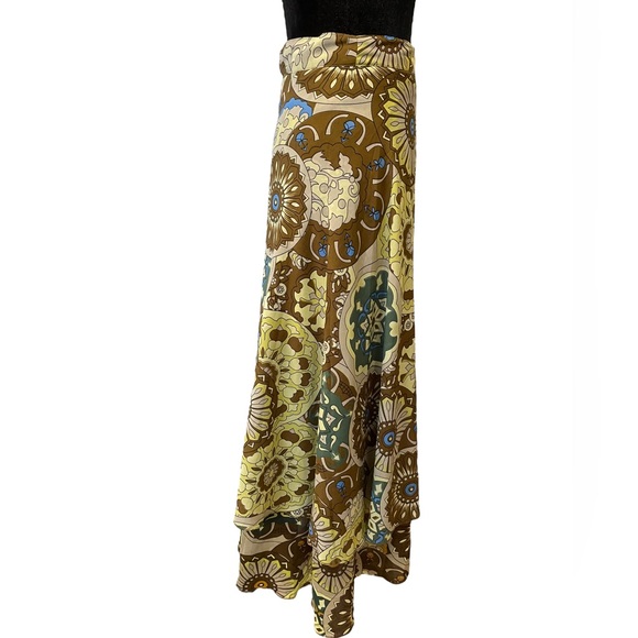 Kariza Vintage One Size Boho Hippie Eclectic Traveler Mandala Layered Wrap Skirt - Picture 4 of 10